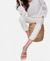 Long Sleeve Crew Neck Eyelet Blouse