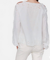 Long Sleeve Crew Neck Eyelet Blouse