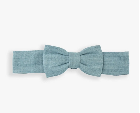 RuffleButts Light Wash Denim Woven Headband