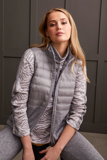  Metallic Thread Mixed Media Zip-Up Vest