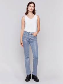  Silver Blue Shimmer Bootcut Leg Jean