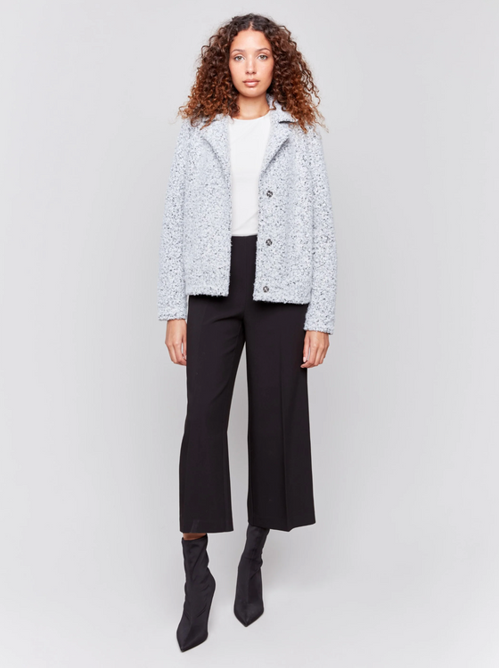 Heathered Short Boucle Moto Jacket