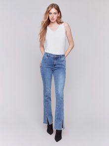  Front Slit Bootcut Jean