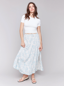  Pull-On Printed Tiered Woven Skirt