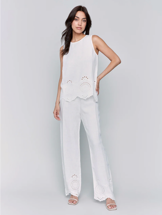 Embroidered Sleeveless Top