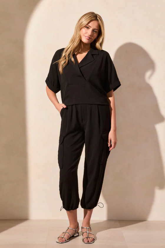 Flowy Pop Over Short Sleeve Shirt