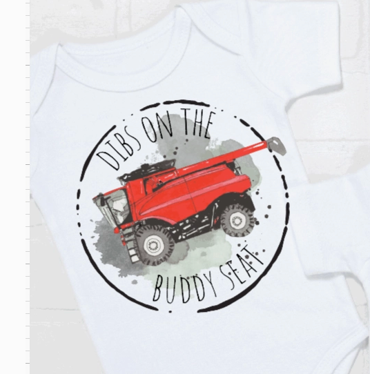 Dibs on the Buddy Seat Combine Onesie