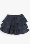 Dark Wash Ruffled Denim Bow Skirt