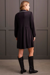 Three-Quarter Sleeve Dress w/Blanket Stitch Trim Collar