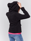 Black Knit Corduroy Jacket w/Hood