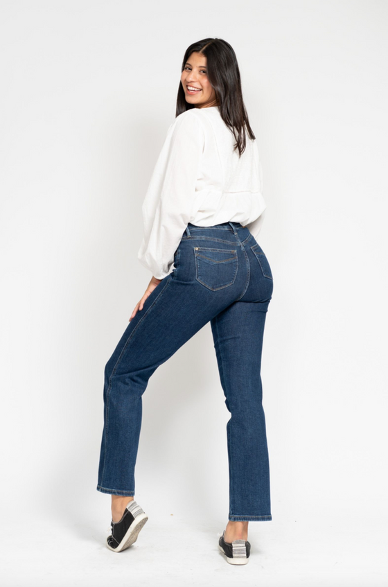 High Waist "Tummy Control' Classic Straight Jean