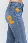 Midrise 70's Patch Skinny Jean