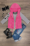 Kids Long Sleeve Stripe Top & Vest 2-Pc Set