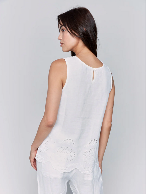 Embroidered Sleeveless Top