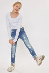 Girls KanCan Distressed High-Rise Ankle Skinny Jean