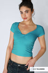 NS8386 - Double Twist Short Sleeve Top