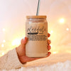 Glass Heat Resistant Coffee Cup w/Bamboo Lid