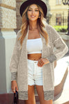 Plaid Knitted Long Open Front Cardigan - 8 Colors