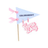Red Team Color Huggie Hoop Earrings on Pennant Flag