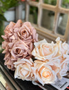 10" Pack of 5 Stems-Moisturized coating Real Touch Rose