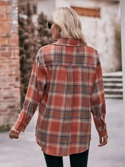 Casual Fashion Oversized Loose Plaid Shir