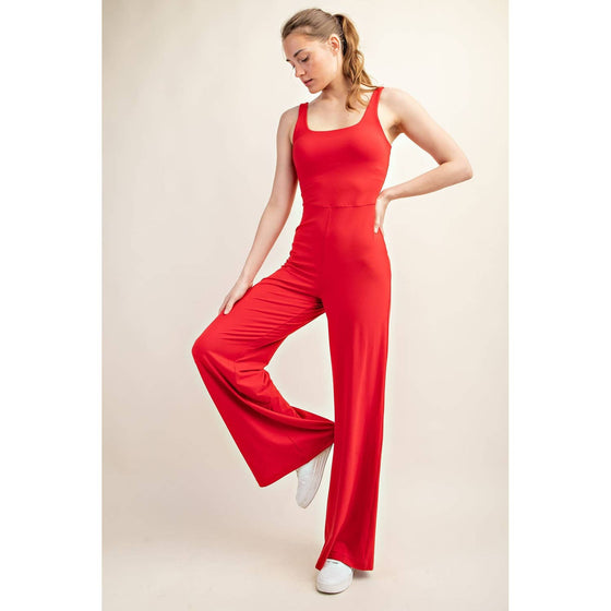 RECYCLED BUTTER WIDE LEG JUMPSUIT