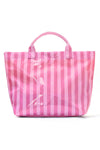 Striped Tote Bag with Glossy Finish