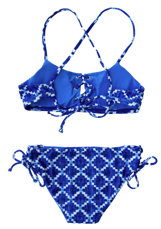 HALONG BAY - 2-PIECE SET Bralette Top + Side-Ties Bottoms - REVERSIBLE