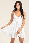 C4A95-EM08 EYELET EMBROIDERED SUNDRESS WITH TIE AT BUST
