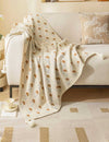 Elegant Floral Print Knit Soft Throw Blanket MK2BLW6H7HBK31