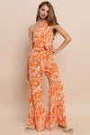 ONE SHOULDER PRINTED JUMPSUIT