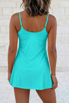 Solid Color Tunic Tank Dress Athletic Shorts Two Piece S-4X