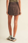 A-Line Garment-Dyed Denim Skort