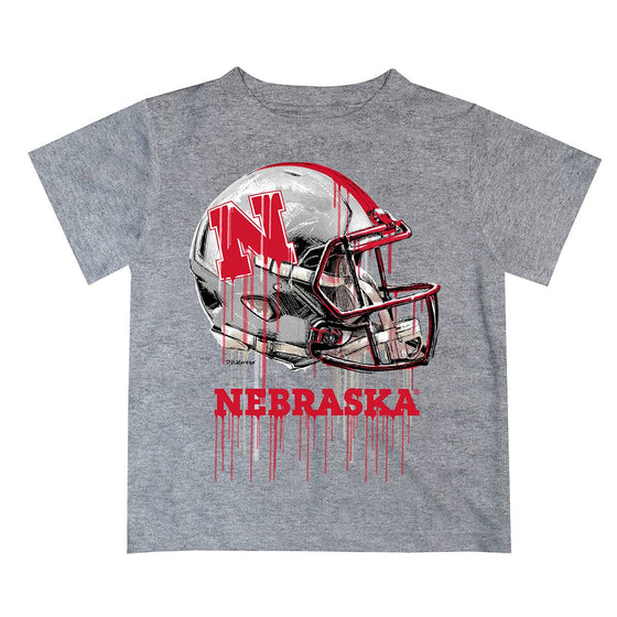 University of Nebraska Dripping Football Helmet T-Shirt