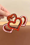 Valentine's Day Gifts Heart Design Contrasted Hair Claw Clip