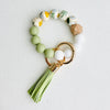 Bangle Keychain | Silicone Wristlet Key Ring | Bead Bracelet