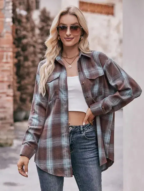 Casual Fashion Oversized Loose Plaid Shir