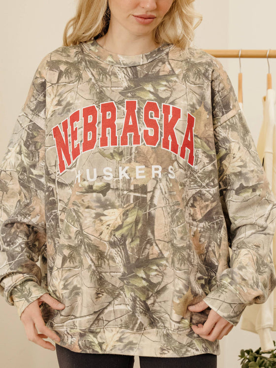 Nebraska Huskers Filled Gault Camo Sweatshirt