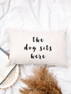 The Dog Sits Here Lumbar Throw Pillow