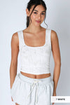 NS8396 - Double Lace Square Crop Top