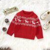 Boys Christmas Holiday Sweater - Red Reindeer Print