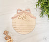 Hello World Baby Announcement Sign With Birth Stats w/Bow