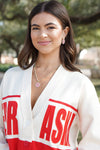 Nebraska Huskers Pave Disc Stud Earrings in Red/White