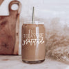 Glass Heat Resistant Coffee Cup w/Bamboo Lid