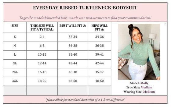 Emily Everyday Ribbed Turtleneck Bodysuit
