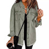 Trendy Washed Long Sleeve Frayed Hem Jacket MK2BLW6W1DJK17