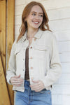 WASHED DENIM TENCEL BUTTON- FRONT JACKET