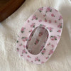 Retro Floral Print Plaid Oval Hair Claw MK2PPM6W6HCP276