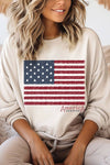 AMERICAN FLAG GRAPHIC BRUSHED SWEATSHIRTS