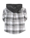 Olive Plaid Hooded Button Down Shirt